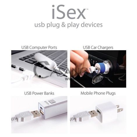 Основне фото Кільце-стимулятор із вібрацією iSex USB Luv Ring біле