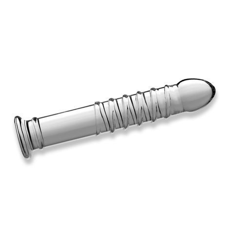 Основне фото Скляний фалоімітатор для фістингу Master Series Behemoth Ribbed XL Dildo прозорий 31 см