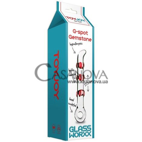 Основное фото Стеклянный стимулятор Glass Worxx G-spot Gemstone розовый 17 см
