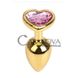 Дополнительное фото Анальная пробка Seamless Gold Metal Heart Pink S золотистая с розовым 7,5 см