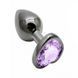 Дополнительное фото Анальная пробка EGZO Dark Silver Heart Plug S серебристая с сиреневым кристаллом 7 см