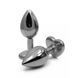 Дополнительное фото Анальная пробка EGZO Dark Silver Heart Plug S серебристая с сиреневым кристаллом 7 см