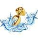 Дополнительное фото Анальная пробка EGZO Gold Heart Plug M золотистая с салатовым кристаллом 8,2 см