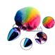 Дополнительное фото Анальная пробка Wooomy Filippi S разноцветная с разноцветным хвостиком 7 см