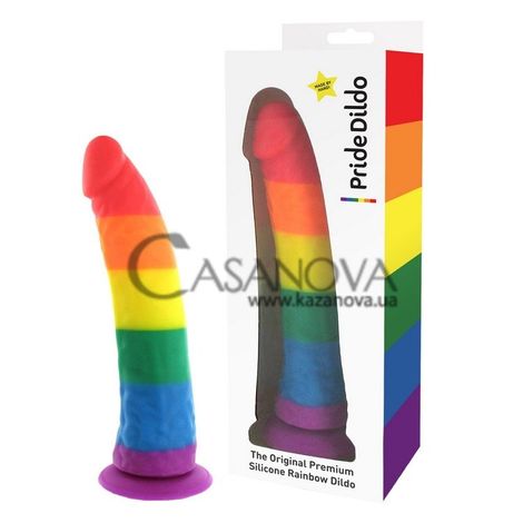 Основное фото Реалистичный фаллоимитатор на присоске The Original Premium Silicone Rainbow разноцветный 20 см