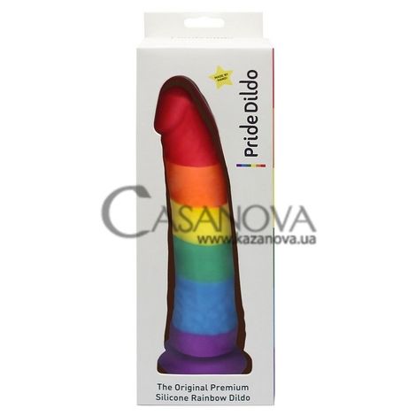 Основное фото Реалистичный фаллоимитатор на присоске The Original Premium Silicone Rainbow разноцветный 20 см