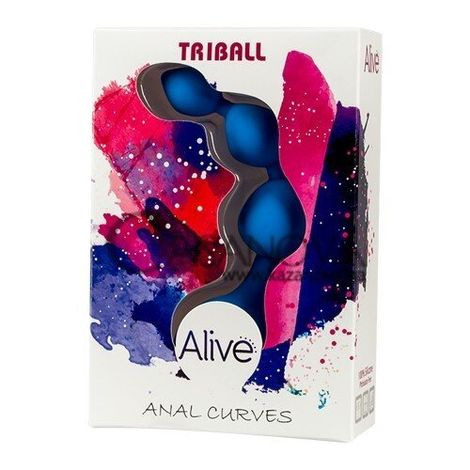 Основное фото Анальная цепочка Alive Triball Blue синяя 15 см