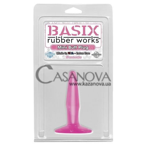Основное фото Анальная пробка Basix Rubber Works Mini Butt Plug розовая 10,8 см