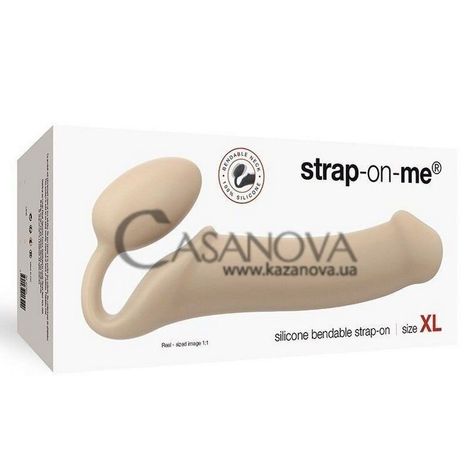 Основне фото Безремінний страпон Strap-On-Me Silicone Bendable Strap-On Size XL тілесний 15,8 см