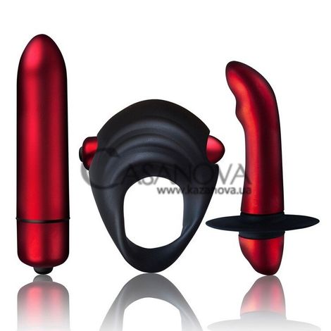 Основне фото Набір із 3 секс-іграшок Rocks-Off Truly B Yours Red Temptations чорно-червоний
