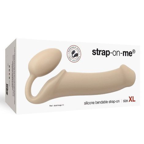 Основное фото Безремневой страпон Strap-On-Me Silicone Bendable Strap-On Size XL телесный 15,8 см