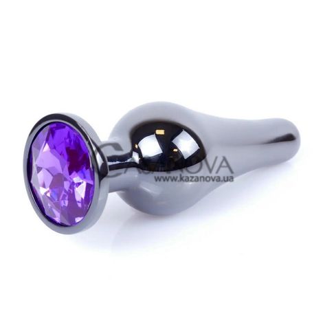 Основне фото Анальна пробка Jewellery Silver Purple Crystal сріблястa 9,5 см