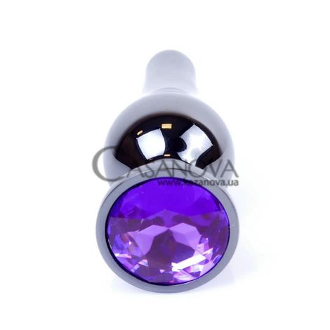 Основное фото Анальная пробка Jewellery Silver Purple Crystal серебристая 9,5 см