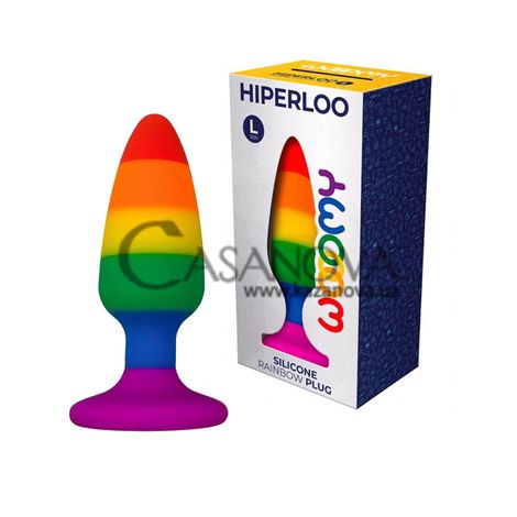 Основне фото Анальна пробка Wooomy Hiperloo Silicone Rainbow Plug L різнокольорова 13,1 см