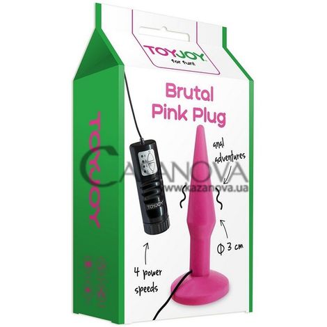 Основное фото Анальная вибропробка Brutal Pink Plug розовая 12,5 см