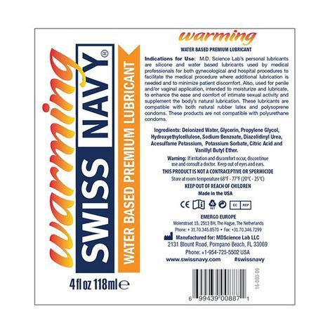 Основное фото Согревающий лубрикант Swiss Navy Warming Water Based Premium Lubricant 10 мл