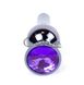 Дополнительное фото Анальная пробка Jewellery Silver Purple Crystal серебристая 9,5 см