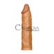 Дополнительное фото Удлиняющая насадка Pleasure X-Tender Penis Sleeve коричневая 18,5 см