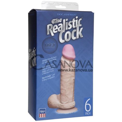Основное фото Фаллоимитатор на присоске Doc Johnson The Realistic Cock телесный 18,5 см