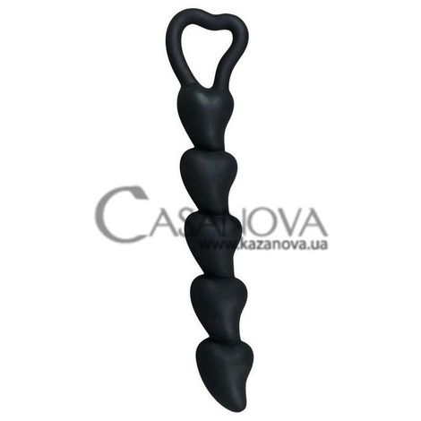 Основное фото Анальная цепочка Black Velvets Hearts чёрная 18,5 см