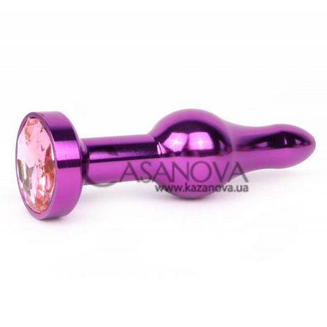 Основное фото Анальная пробка Anal Jewelry Plugs фиолетовая с розовым кристаллом 10,3 см