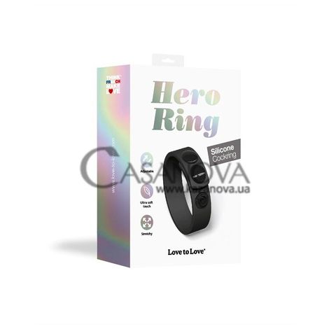 Основное фото Регулируемое эрекционное кольцо на кнопках Love To Love Hero Ring чёрное