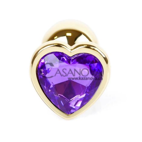 Основне фото Анальна пробка Jewellery Gold Heart Purple Crystal золотиста 7 см