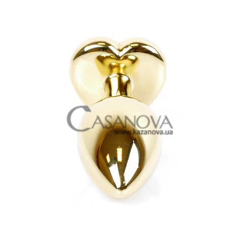 Основное фото Анальная пробка Jewellery Gold Heart Purple Crystal золотистая 7 см