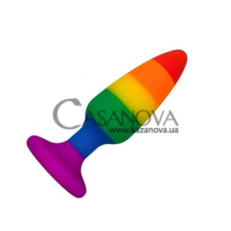 Основне фото Анальна пробка Wooomy Hiperloo Silicone Rainbow Plug M різнокольорова 11 см