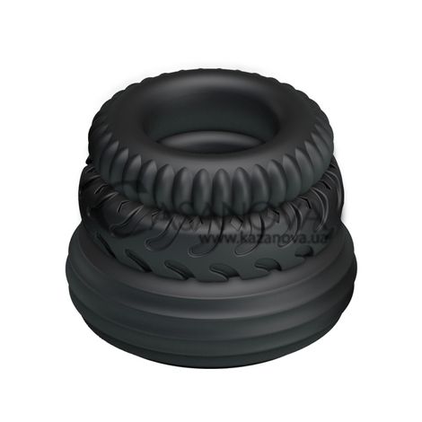 Основное фото Набор из 3 эрекционных колец разного размера Lybaile Ring чёрный