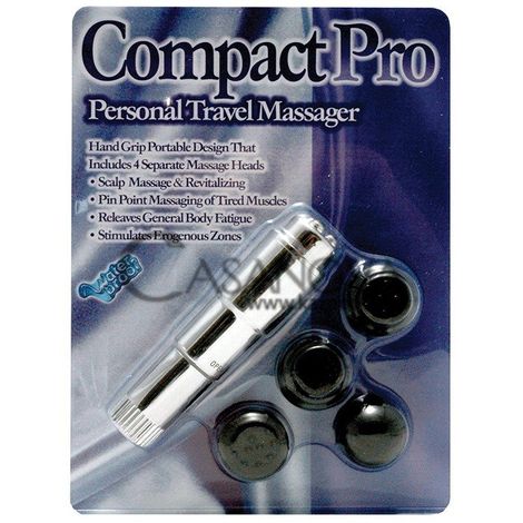 Основное фото Вибратор с насадками Compact Pro Personal Travel Massager чёрный