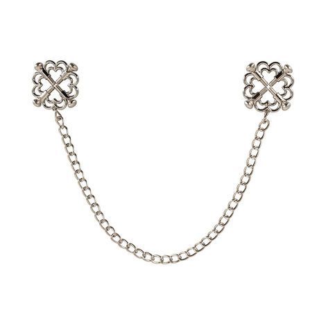 Основное фото Зажимы на соски с цепочкой Bad Kitty Nipple Jewellery серебристые