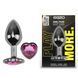 Дополнительное фото Анальная пробка EGZO Dark Silver Heart Plug M серебристая с малиновым кристаллом 8,2 см
