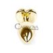 Дополнительное фото Анальная пробка Jewellery Gold Heart Purple Crystal золотистая 7 см