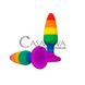 Додаткове фото Анальна пробка Wooomy Hiperloo Silicone Rainbow Plug M різнокольорова 11 см