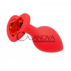 Основное фото Анальная пробка Seamless Red Silicone Heart Red M красная 8,5 см