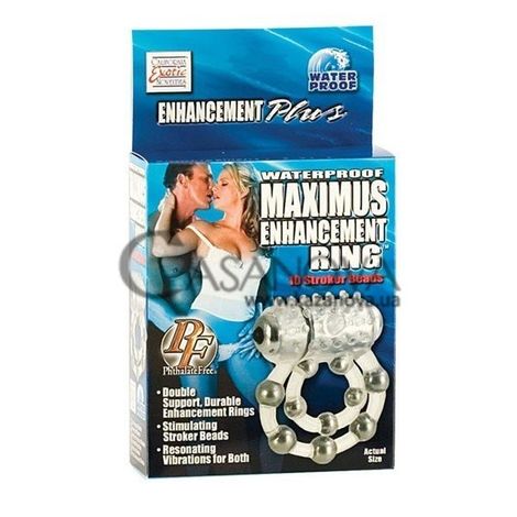 Основное фото Виброкольцо-стимулятор Maximus Ring 10 Stroke Beads прозрачное