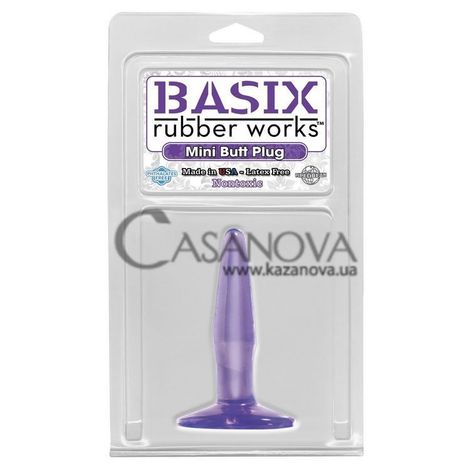 Основное фото Анальная пробка Basix Rubber Works Mini Butt Plug фиолетовая 10,8 см