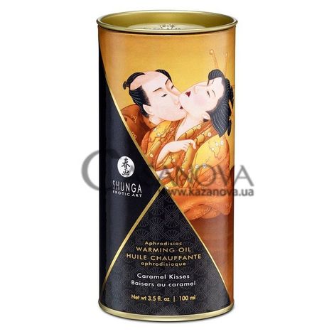 Основное фото Съедобное согревающее масло Shunga Warming Oil Huile Chauffante Caramel Kisses карамель 100 мл