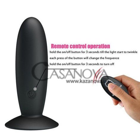 Основное фото Анальная пробка с вибрацией Pretty Love Remote Control Vibrating Plug чёрная 11 см