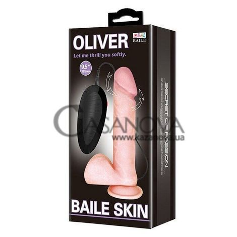 Основное фото Вибратор на присоске с функцией ротации Oliver Baile Skin телесный 19,5 см
