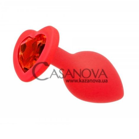Основне фото Анальна пробка Seamless Red Silicone Heart Red M червона 8,5 см