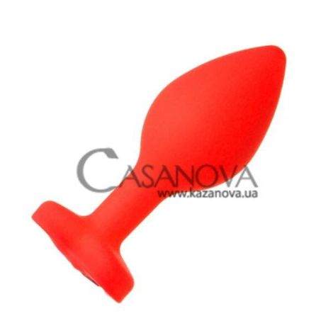 Основное фото Анальная пробка Seamless Red Silicone Heart Red M красная 8,5 см