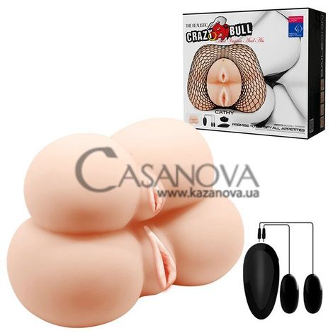 Основное фото Искусственная двойная вагина и анус с вибрацией Crazy Bull Dual Vagina And Ass телесная