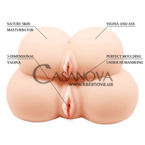 Основне фото Штучна подвійна вагіна та анус з вібрацією Crazy Bull Dual Vagina And Ass тілесна