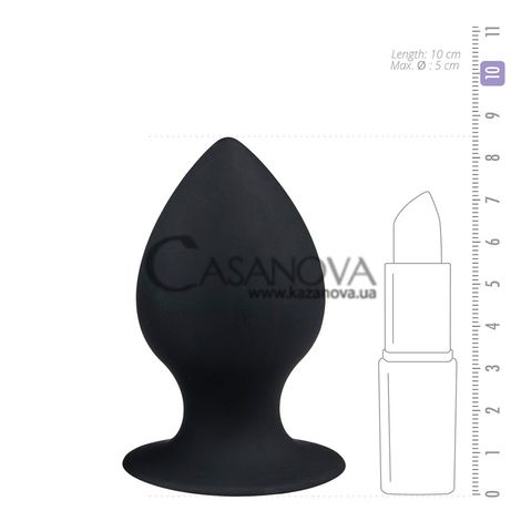 Основное фото Анальная пробка с присоской EasyToys Round Butt Plug чёрная 8,5 см