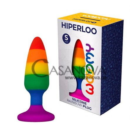 Основное фото Анальная пробка Wooomy Hiperloo Silicone Rainbow Plug S разноцветная 9 см