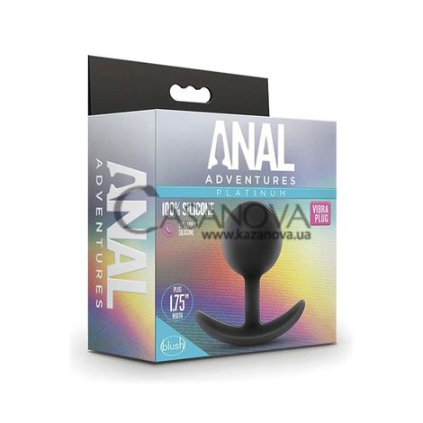 Основное фото Анальный шарик Anal Adventures Platinum Vibra Plug чёрный 8,9 см