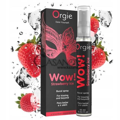 Основное фото Спрей для орального секса Orgie Wow! Strawberry Ice ментол, эвкалипт, клубника 10 мл