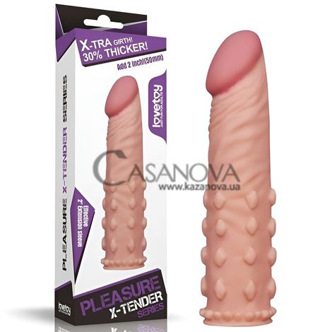 Основне фото Подовжувальна насадка Pleasure X-Tender Penis Sleeve тілесна 19 см